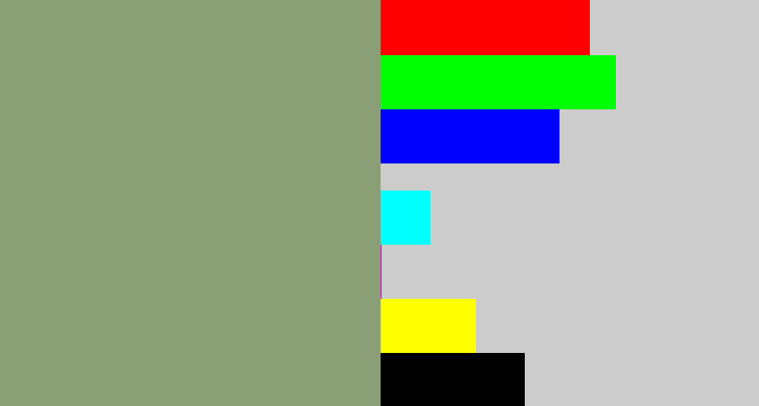 Hex color #8b9f77 - grey/green
