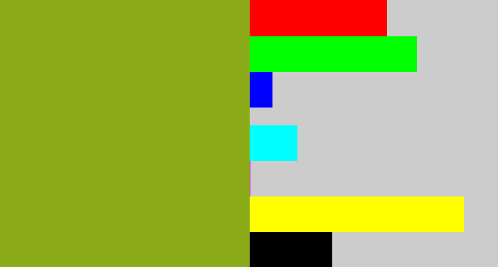 Hex color #8bac18 - pea green