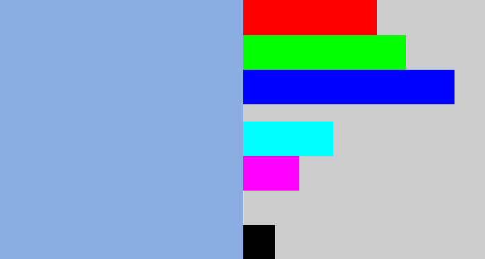 Hex color #8bacde - light grey blue