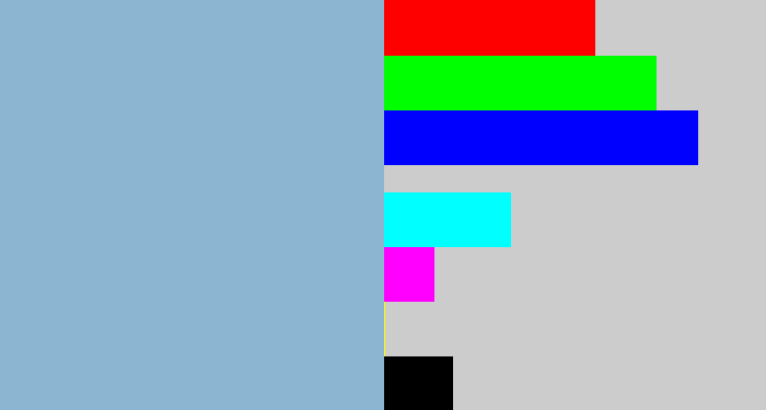 Hex color #8bb5d0 - light grey blue