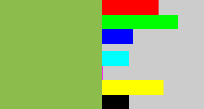Hex color #8bbc4c - turtle green