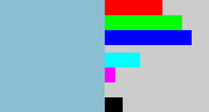 Hex color #8bbdd3 - light grey blue