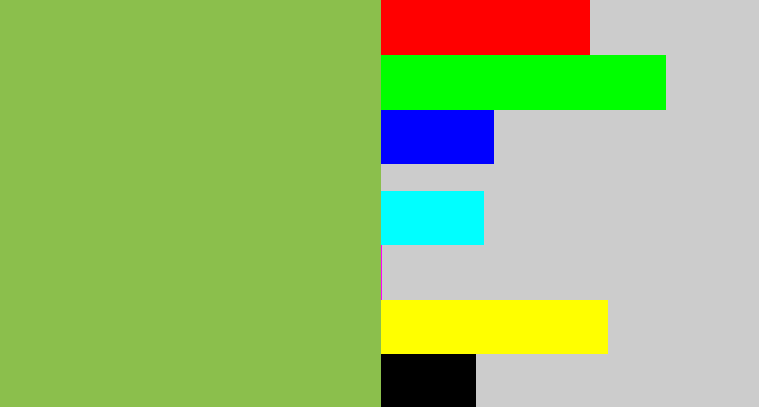 Hex color #8bbf4c - turtle green