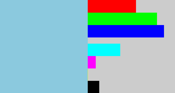Hex color #8bc9de - light grey blue