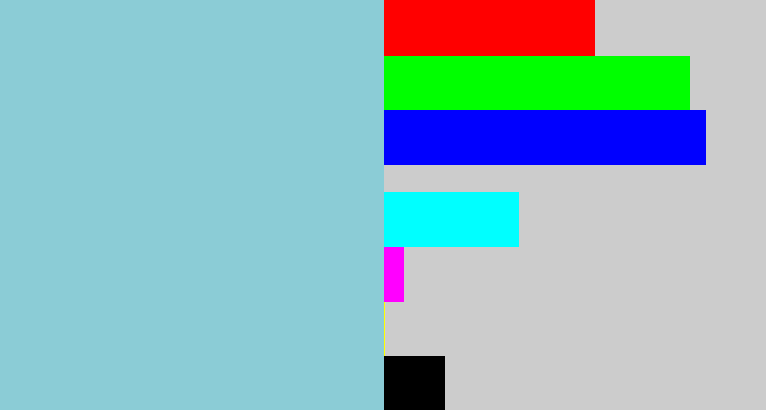 Hex color #8bccd6 - light grey blue