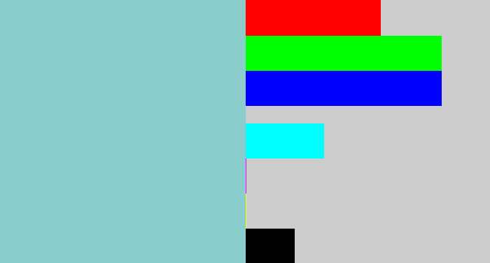 Hex color #8bcdcd - light grey blue