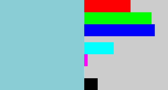 Hex color #8bcdd5 - light grey blue