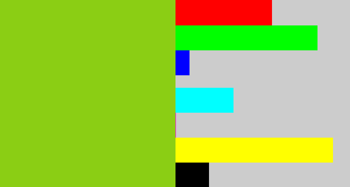 Hex color #8bce14 - slime green