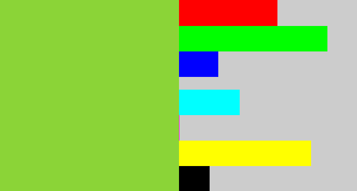 Hex color #8bd437 - kiwi green