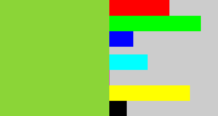 Hex color #8bd537 - kiwi green