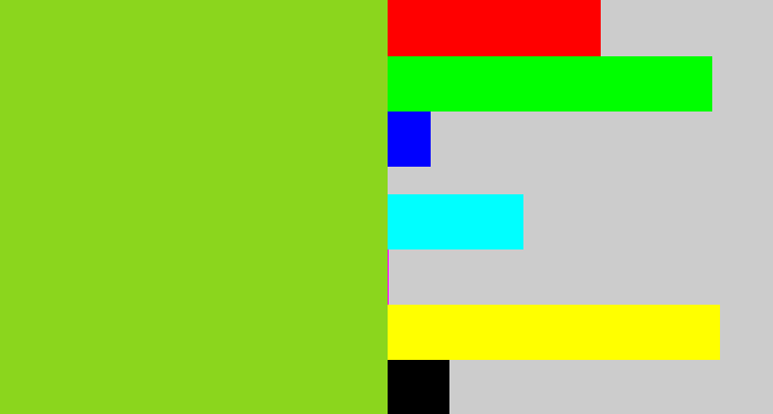 Hex color #8bd61d - apple green