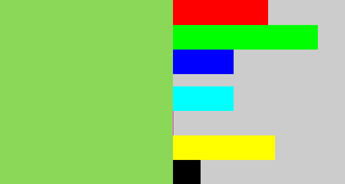 Hex color #8bd758 - kiwi green