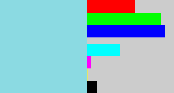 Hex color #8bdae2 - light blue