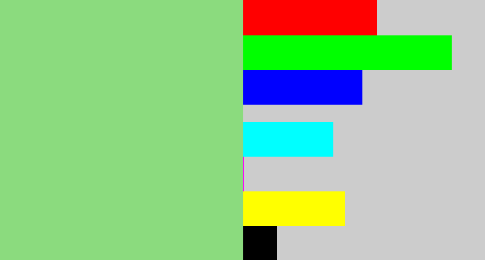 Hex color #8bdb7e - light green