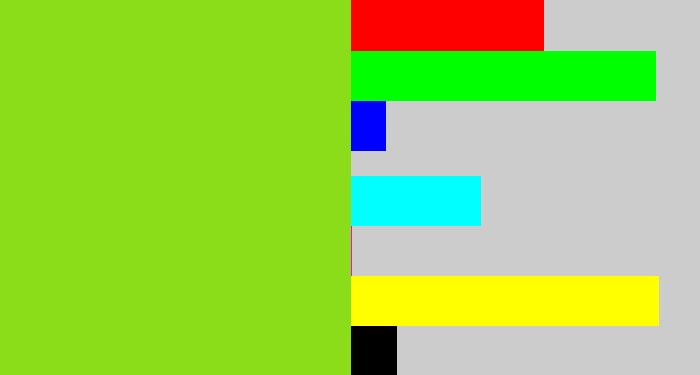 Hex color #8bdd1a - apple green