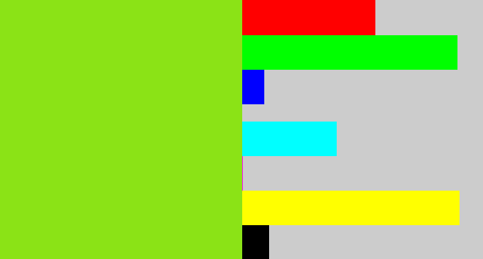 Hex color #8be316 - acid green