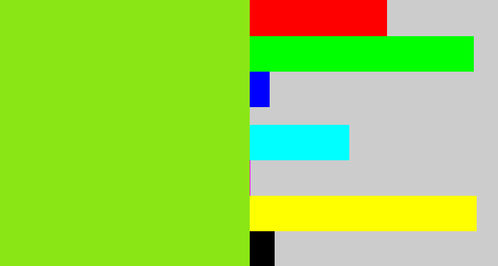 Hex color #8be615 - acid green