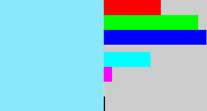 Hex color #8be7fc - robin egg blue