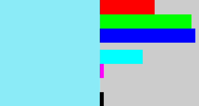 Hex color #8bebf6 - robin egg blue