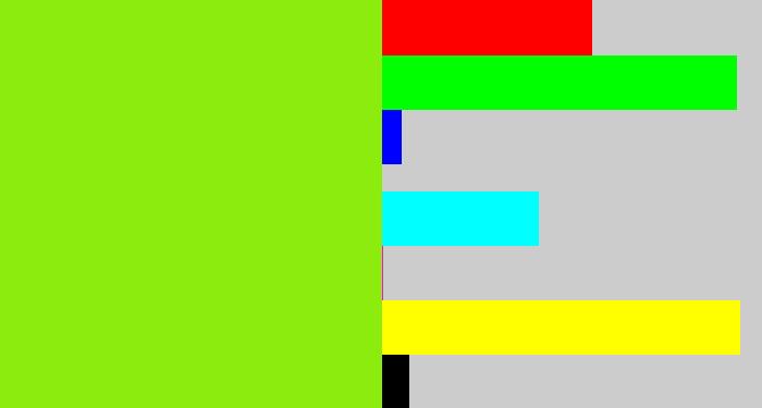 Hex color #8bec0e - acid green