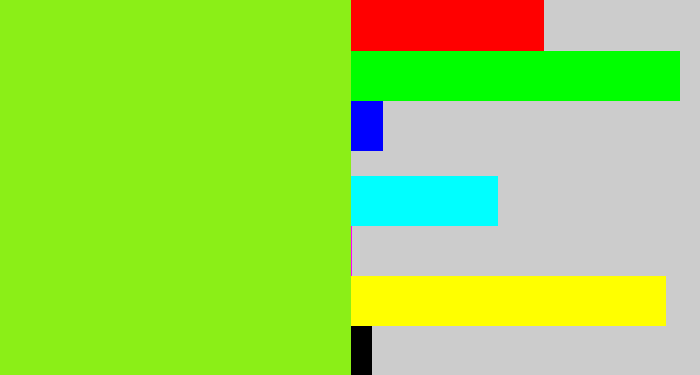 Hex color #8bef17 - acid green