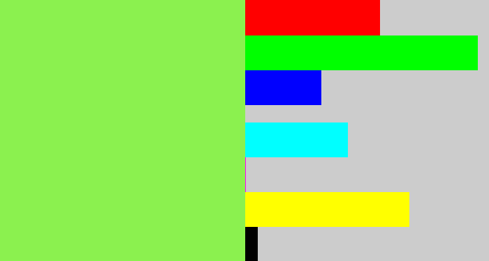 Hex color #8bf14f - kiwi green