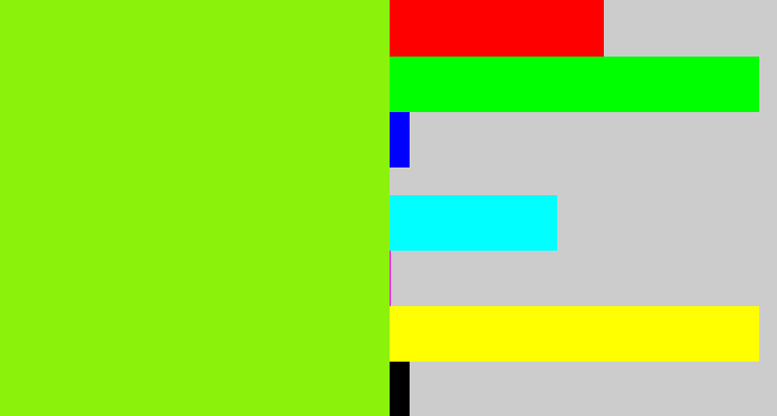 Hex color #8bf20c - acid green