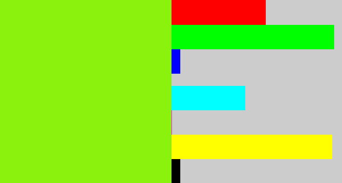 Hex color #8bf20e - acid green