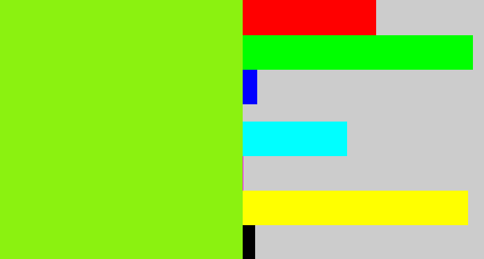 Hex color #8bf210 - acid green