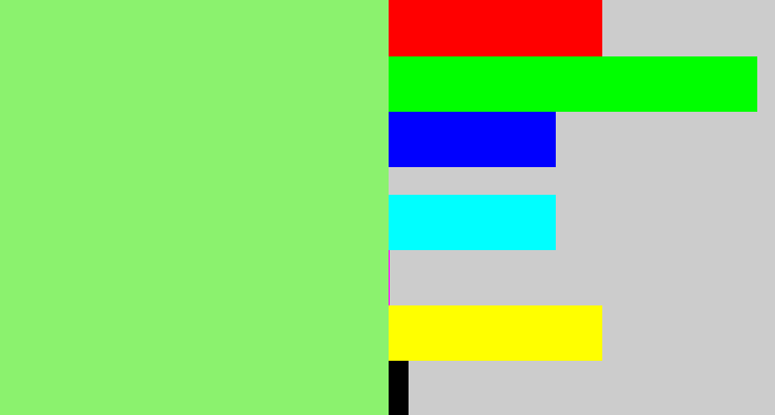 Hex color #8bf26e - light green