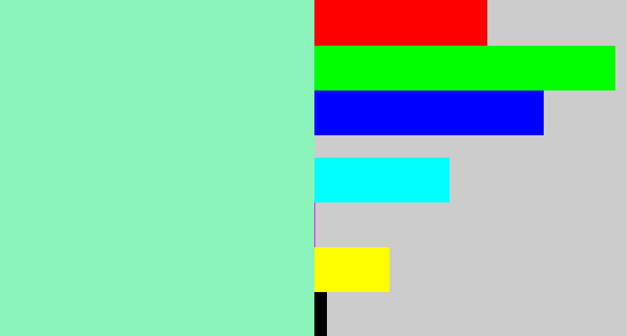 Hex color #8bf4ba - light blue green