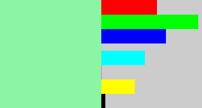 Hex color #8bf5a3 - foam green