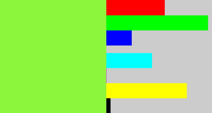 Hex color #8bf63c - kiwi green