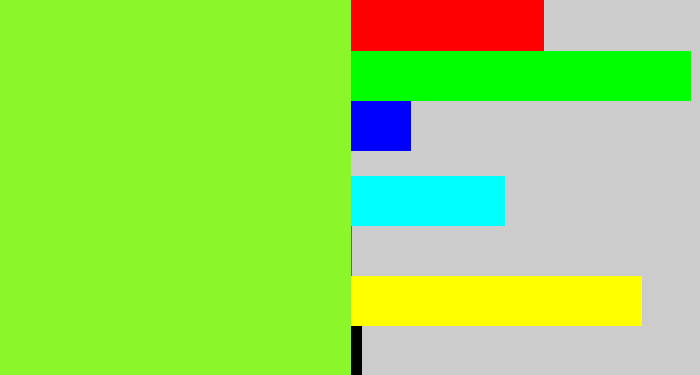 Hex color #8bf72b - kiwi green