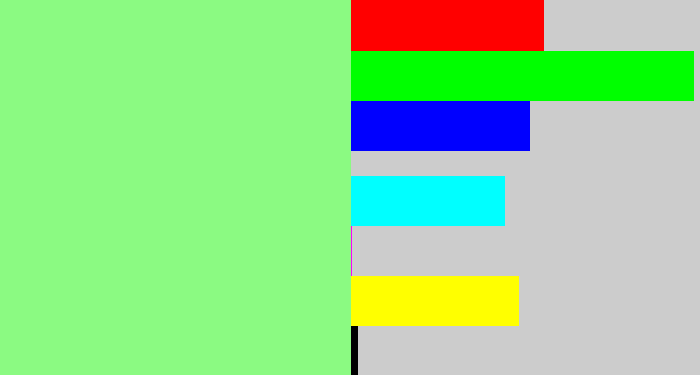 Hex color #8bfa82 - easter green