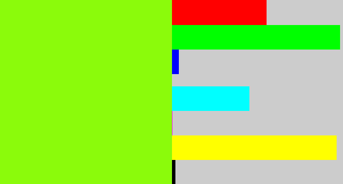 Hex color #8bfb0b - acid green