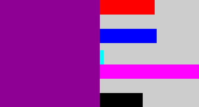 Hex color #8c0092 - barney purple