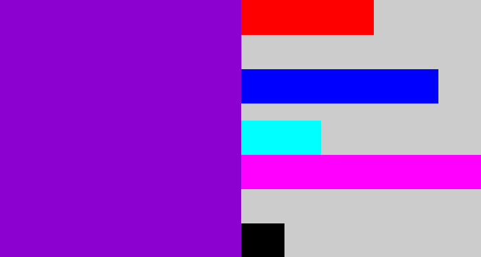 Hex color #8c00d0 - violet