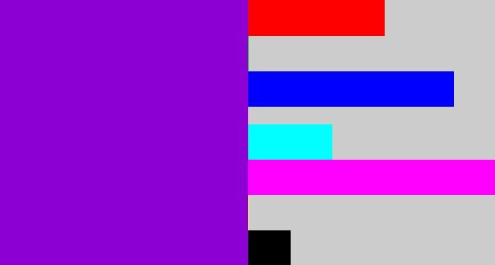 Hex color #8c00d4 - violet