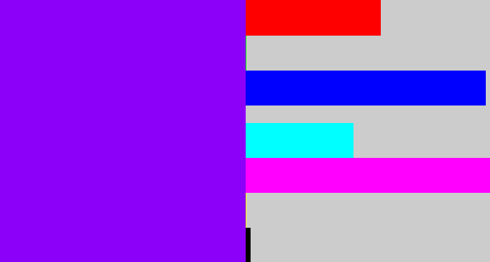 Hex color #8c00f9 - vivid purple