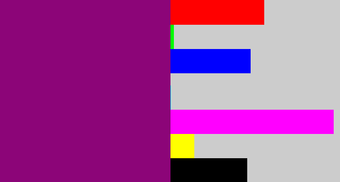 Hex color #8c0578 - red violet