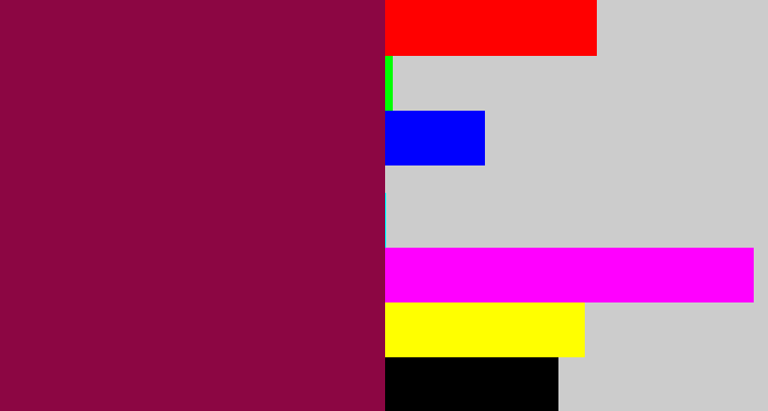 Hex color #8c0643 - red purple