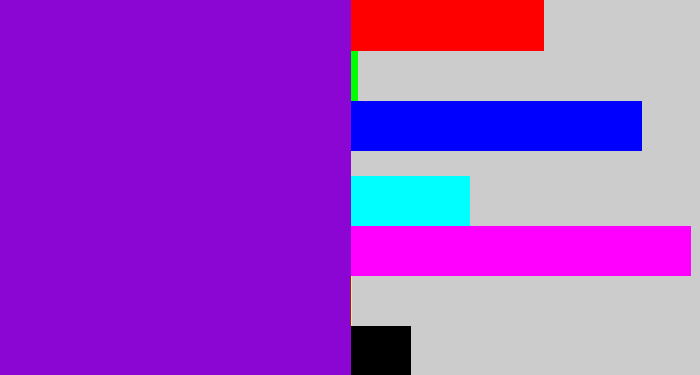 Hex color #8c06d3 - violet