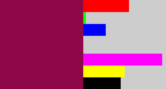 Hex color #8c0746 - red purple