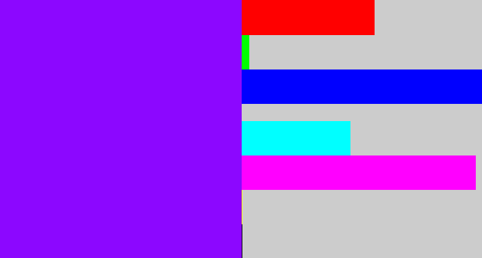 Hex color #8c07ff - vivid purple