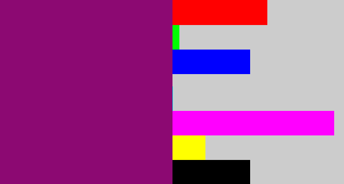 Hex color #8c0972 - red violet