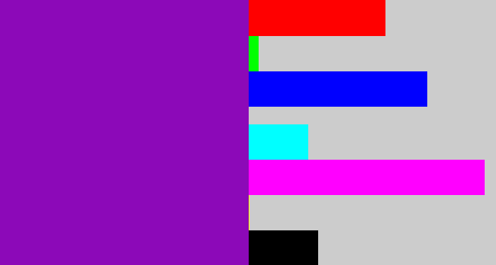 Hex color #8c09b8 - purple