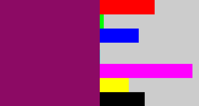 Hex color #8c0a64 - reddish purple