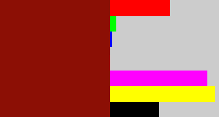 Hex color #8c0f05 - brick red