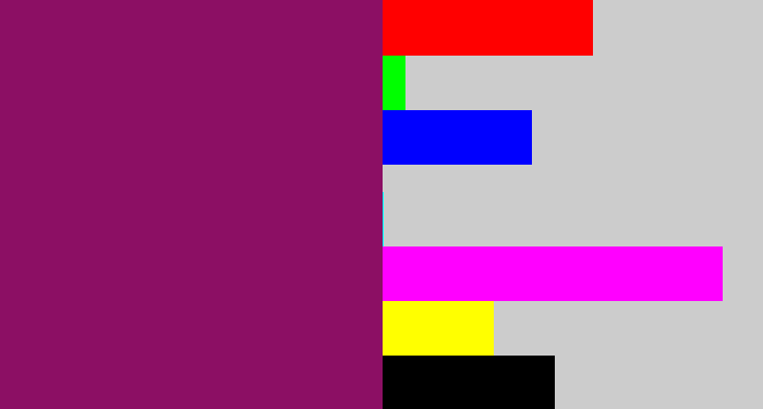 Hex color #8c0f64 - reddish purple